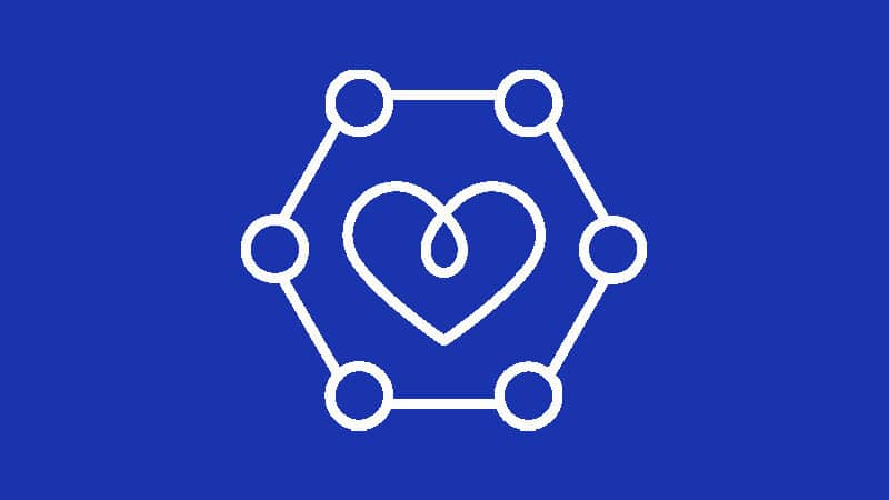 Vector graphic of a heart inside of a hexagon_focus areas