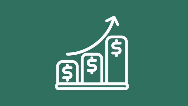 Vector graphic of a bar graph showing increased financial investment_focus areas